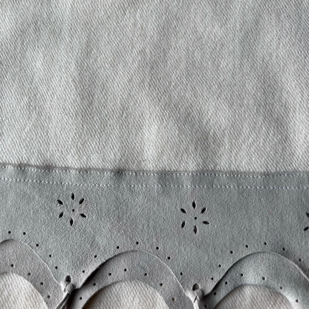 Angelica Accessories Cream and Tan Scarf with Tassels 13”W x 78”L - Picture 2 of 5